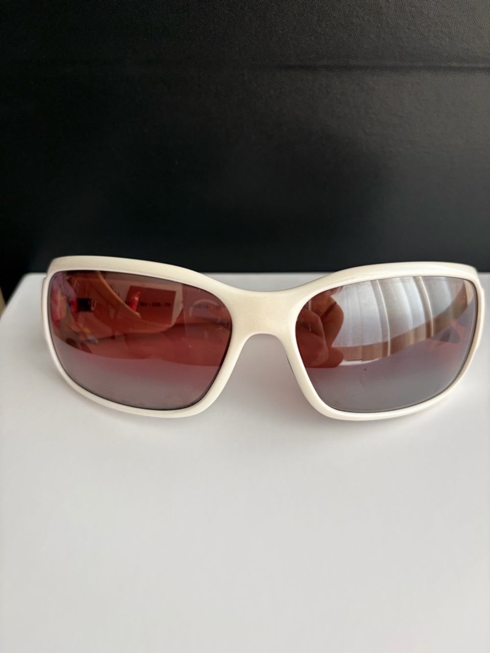 Maui Jim White Frame Sunglasses with Maui Rose Lenses